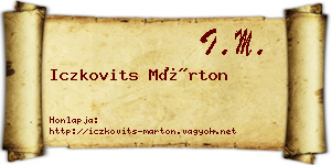 Iczkovits Márton névjegykártya