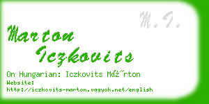 marton iczkovits business card